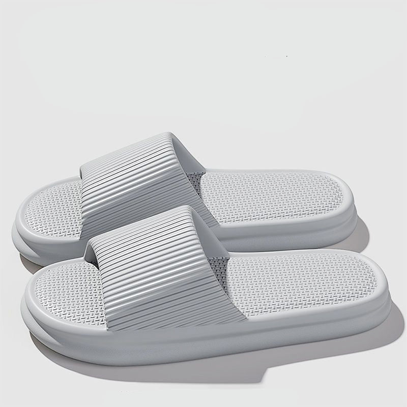 Women's Orthopedic Slide Sandals with Ribbed Upper and Textured Footbed
