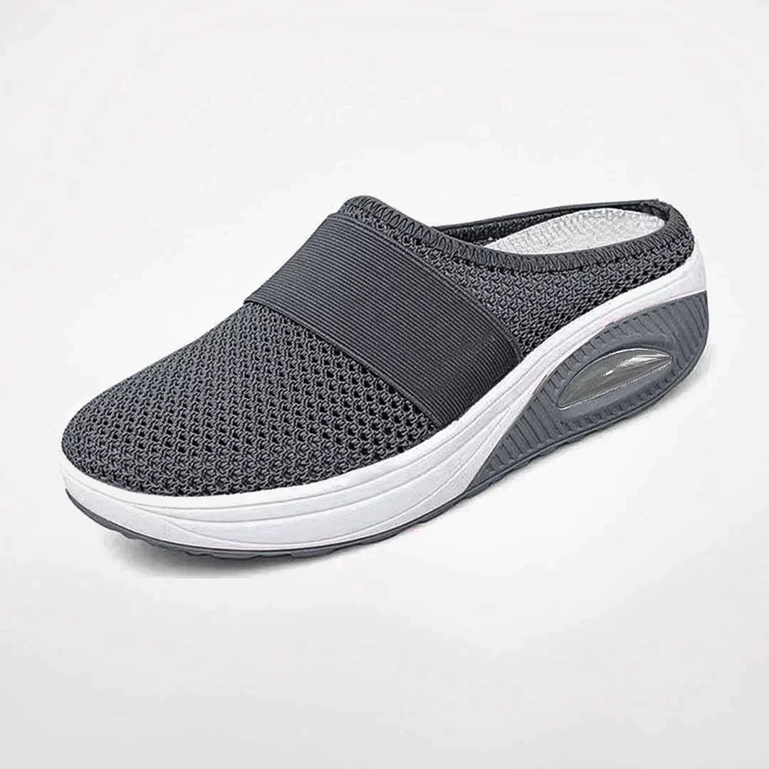 Women's Orthopedic Mesh Mules Air-Cushion Sole and Elastic Band Slip-Ons