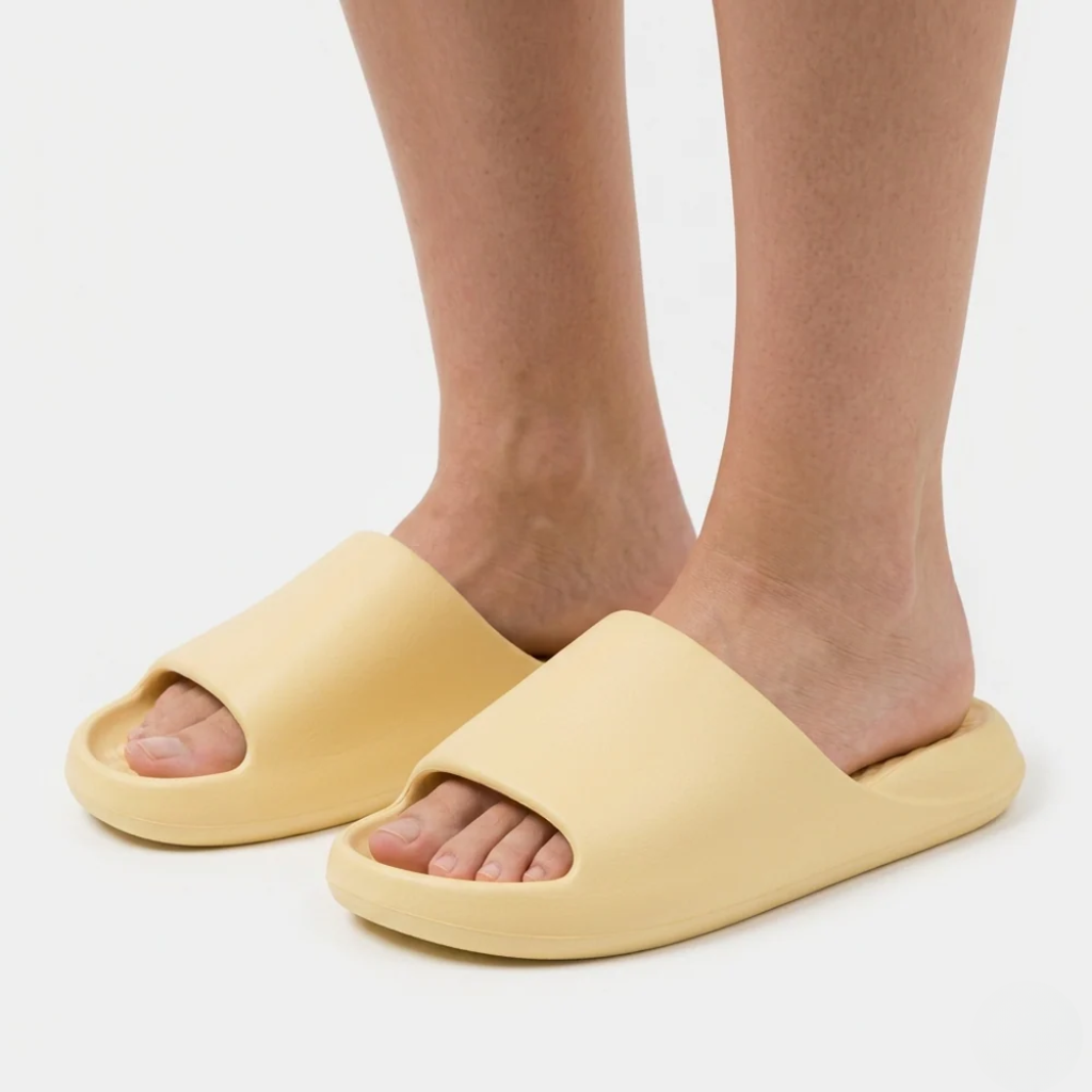 Women's Orthopedic Slide Sandals with Textured Footbed and Thick Platform Sole