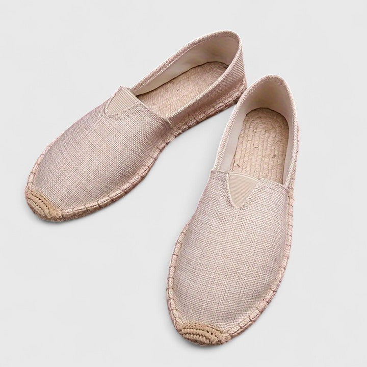 Women's Linen Espadrilles with Jute Midsole and Round Toe