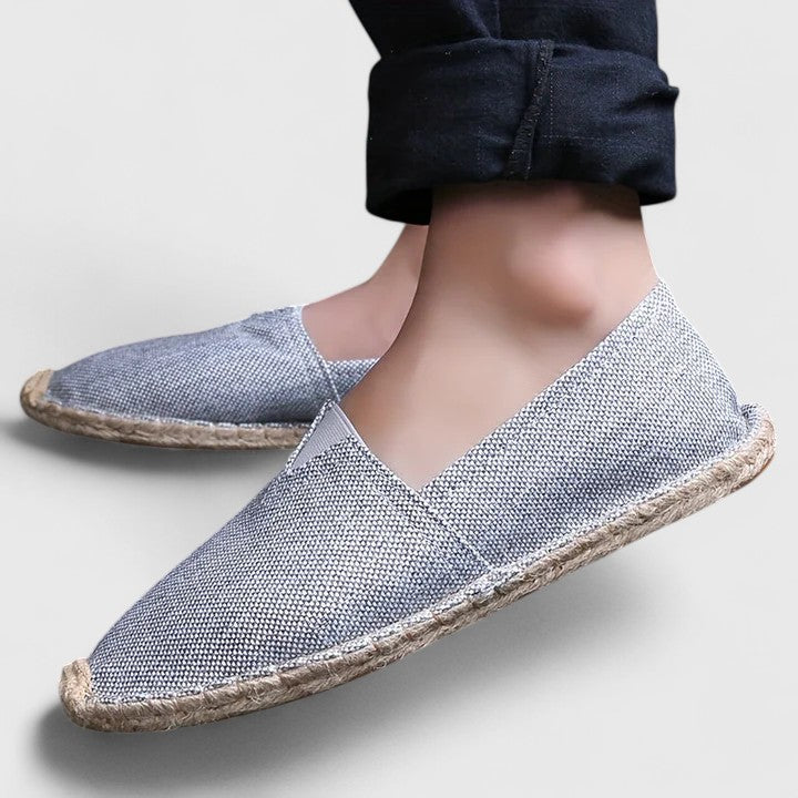 Women's Linen Espadrilles with Jute Midsole and Round Toe
