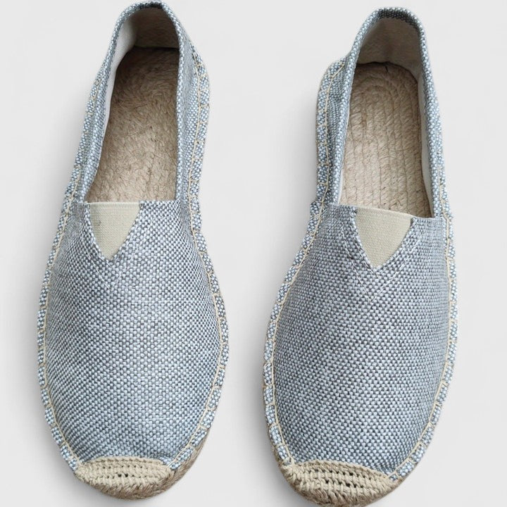 Women's Linen Espadrilles with Jute Midsole and Round Toe