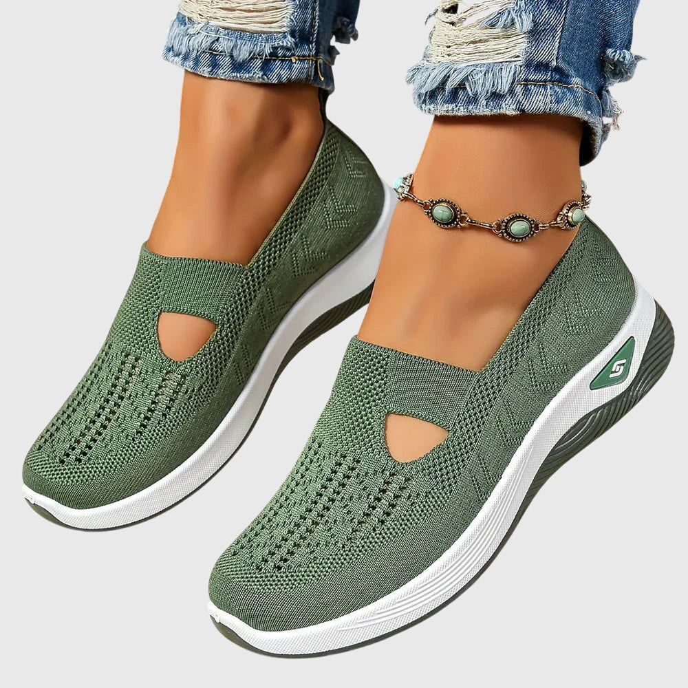 Women's Mesh Slip-On Sneakers with Cushioned Sole