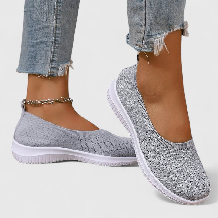 Women's Mesh Slip-on Sneakers with Flexible Sole and Breathable Knit Upper