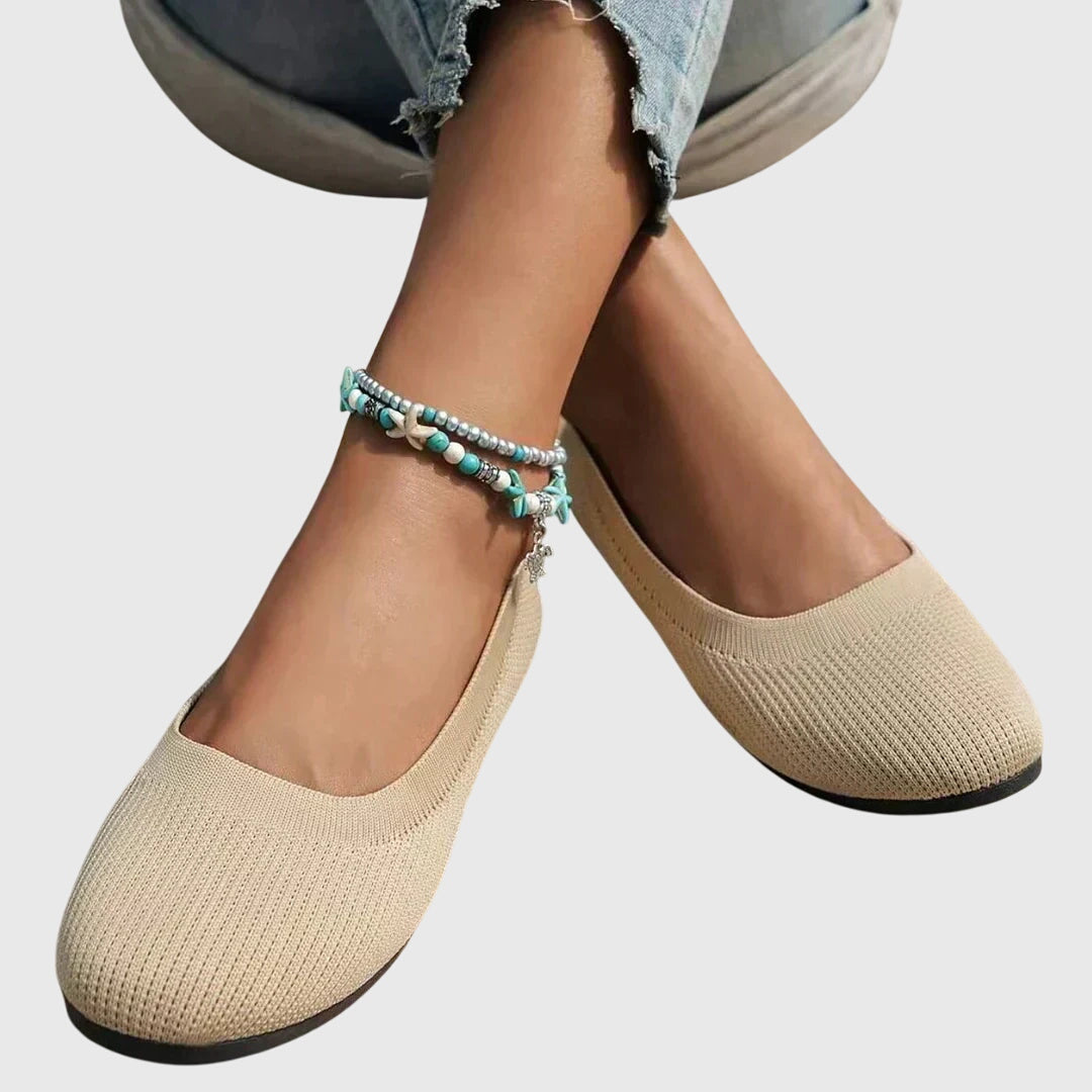Women's Orthopedic Ballet Flats Knit Construction and Flexible Sole