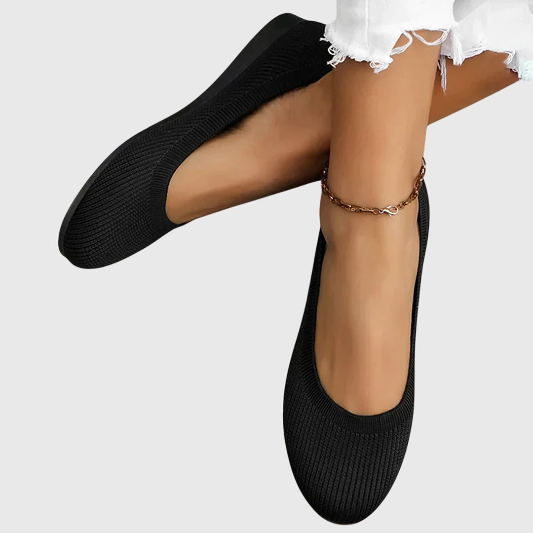 Women's Orthopedic Ballet Flats Knit Construction and Flexible Sole