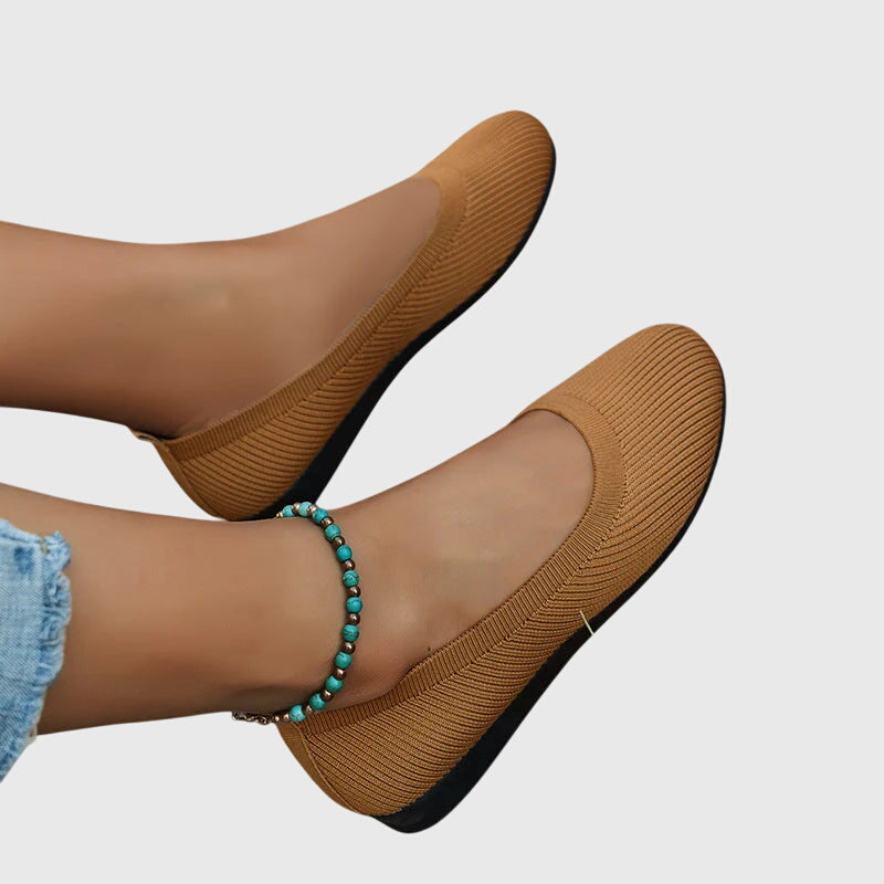 Women's Orthopedic Ballet Flats Knit Construction and Flexible Sole