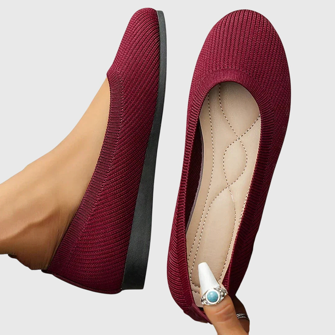 Women's Orthopedic Ballet Flats Knit Construction and Flexible Sole
