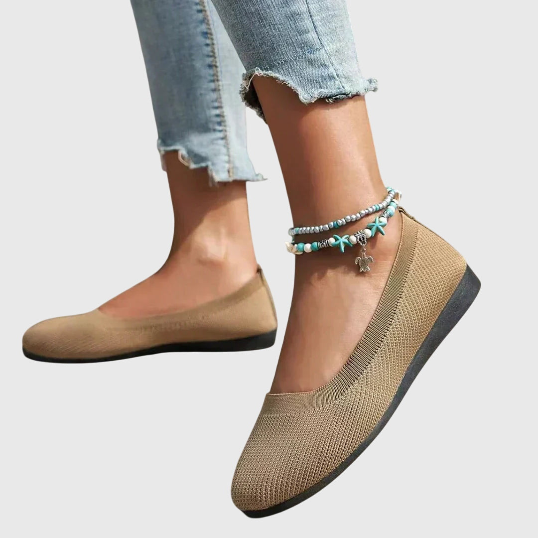 Women's Orthopedic Ballet Flats Knit Construction and Flexible Sole
