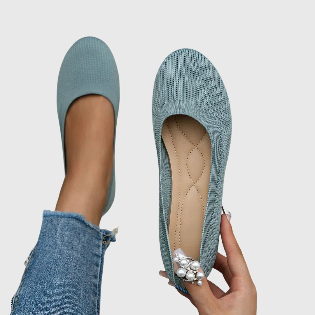 Women's Orthopedic Ballet Flats Knit Construction and Flexible Sole
