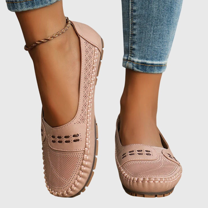 Women's Orthopedic Perforated Loafers with Flexible Sole