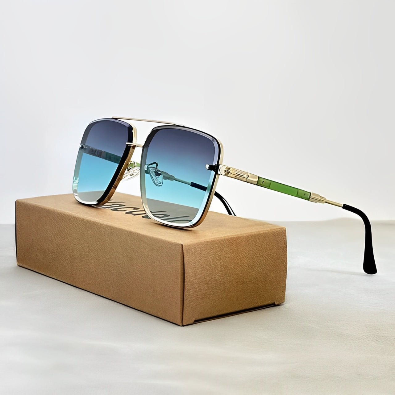 Women's Aviator Sunglasses Gradient Lenses and Retro Gold Frame
