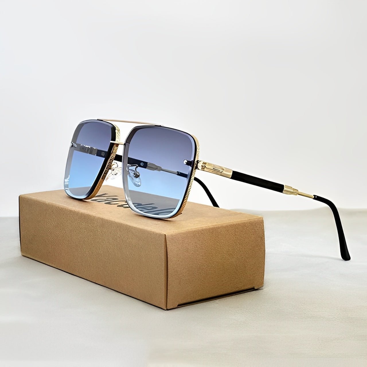 Women's Aviator Sunglasses Gradient Lenses and Retro Gold Frame