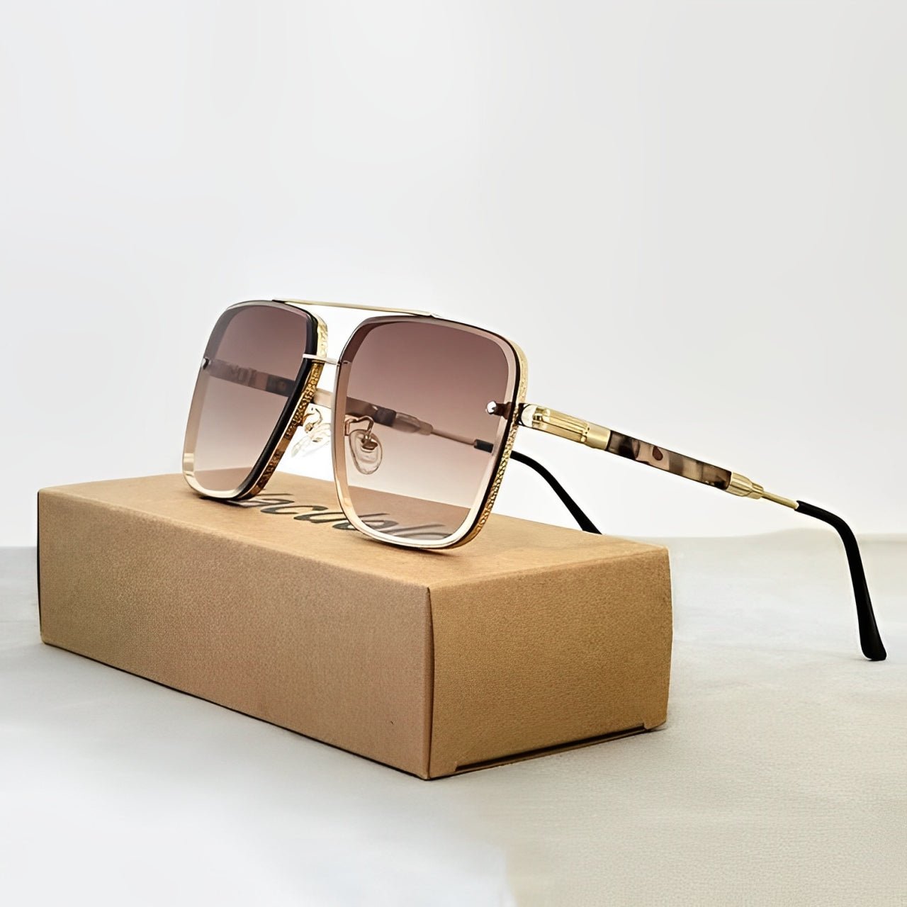 Women's Aviator Sunglasses Gradient Lenses and Retro Gold Frame