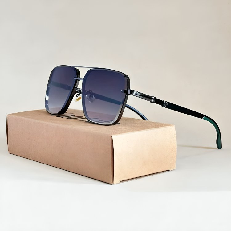 Women's Aviator Sunglasses Gradient Lenses and Rimless Square Frame