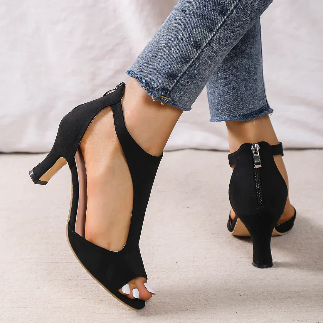 Women's Low Heel Sandals Orthopedic Peep Toe Dress Shoes