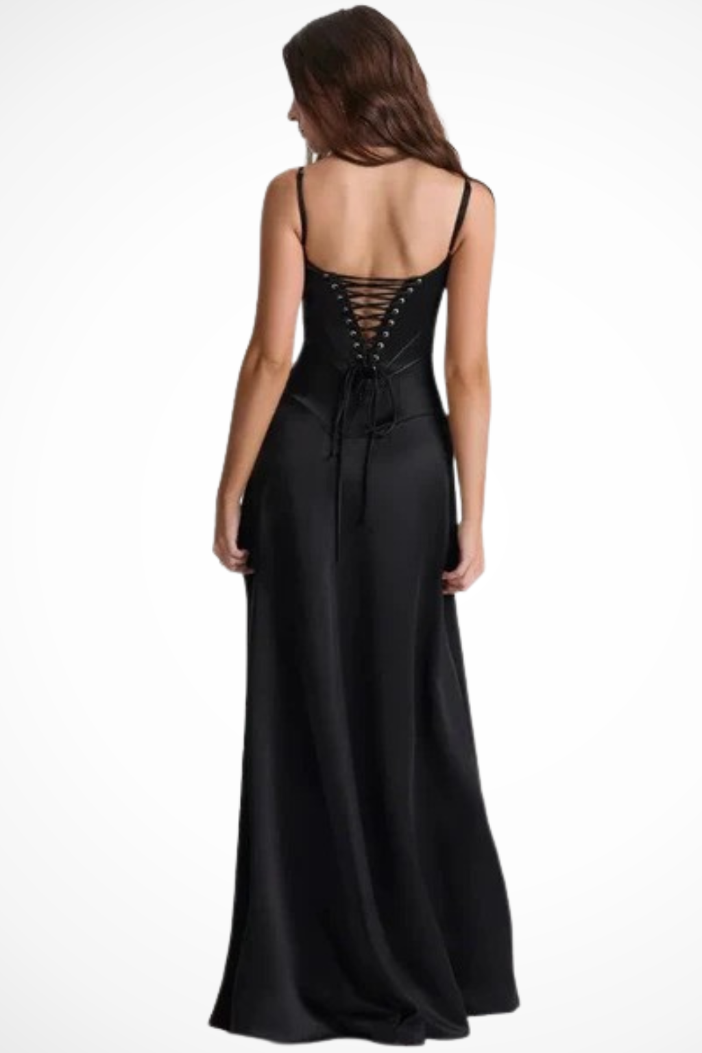 Women's Maxi Dress with Spaghetti Straps and Seamed Bodice Detail