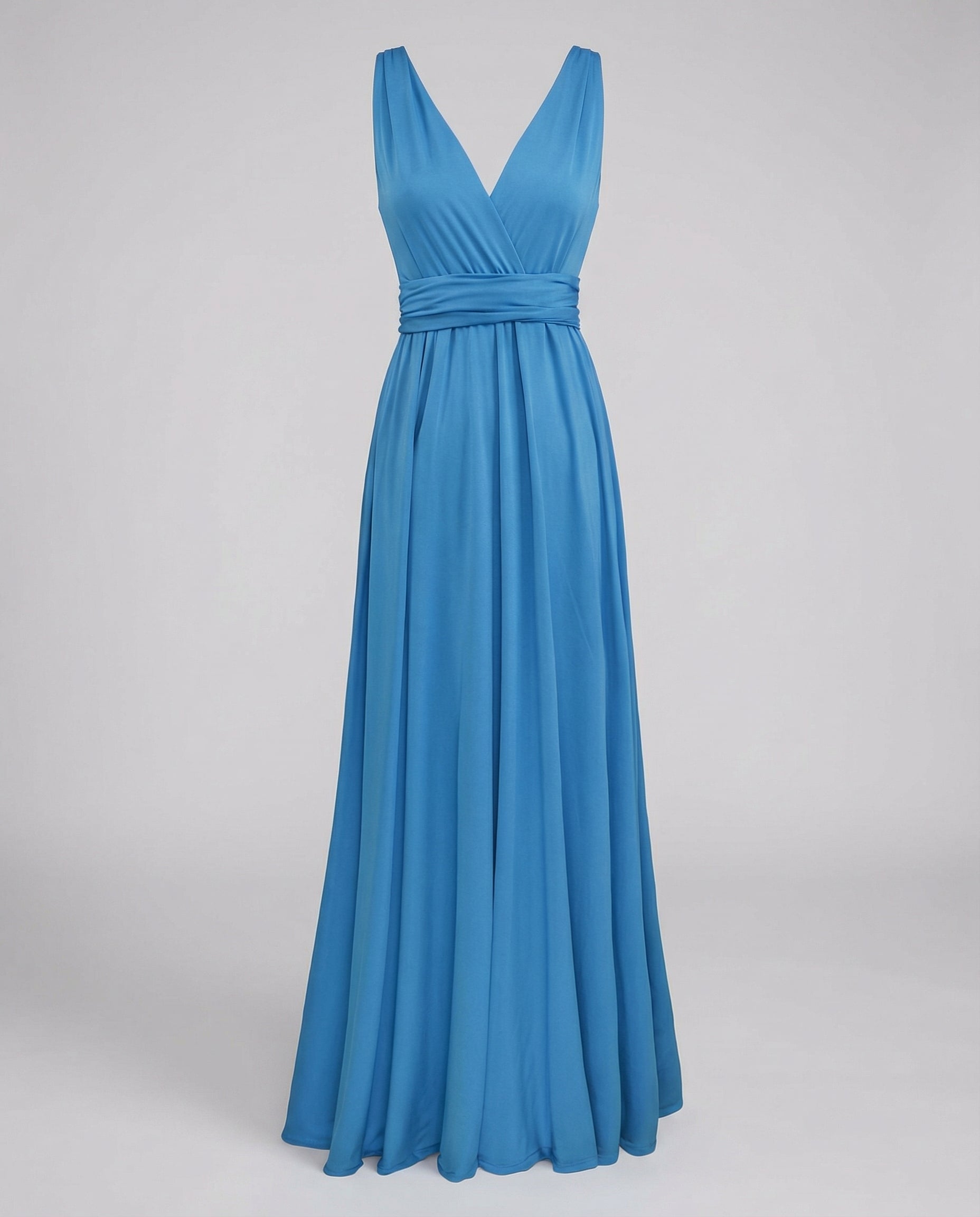 Women's Multiway Maxi Wedding Guest Dress V-Neck and Versatile Tie Design