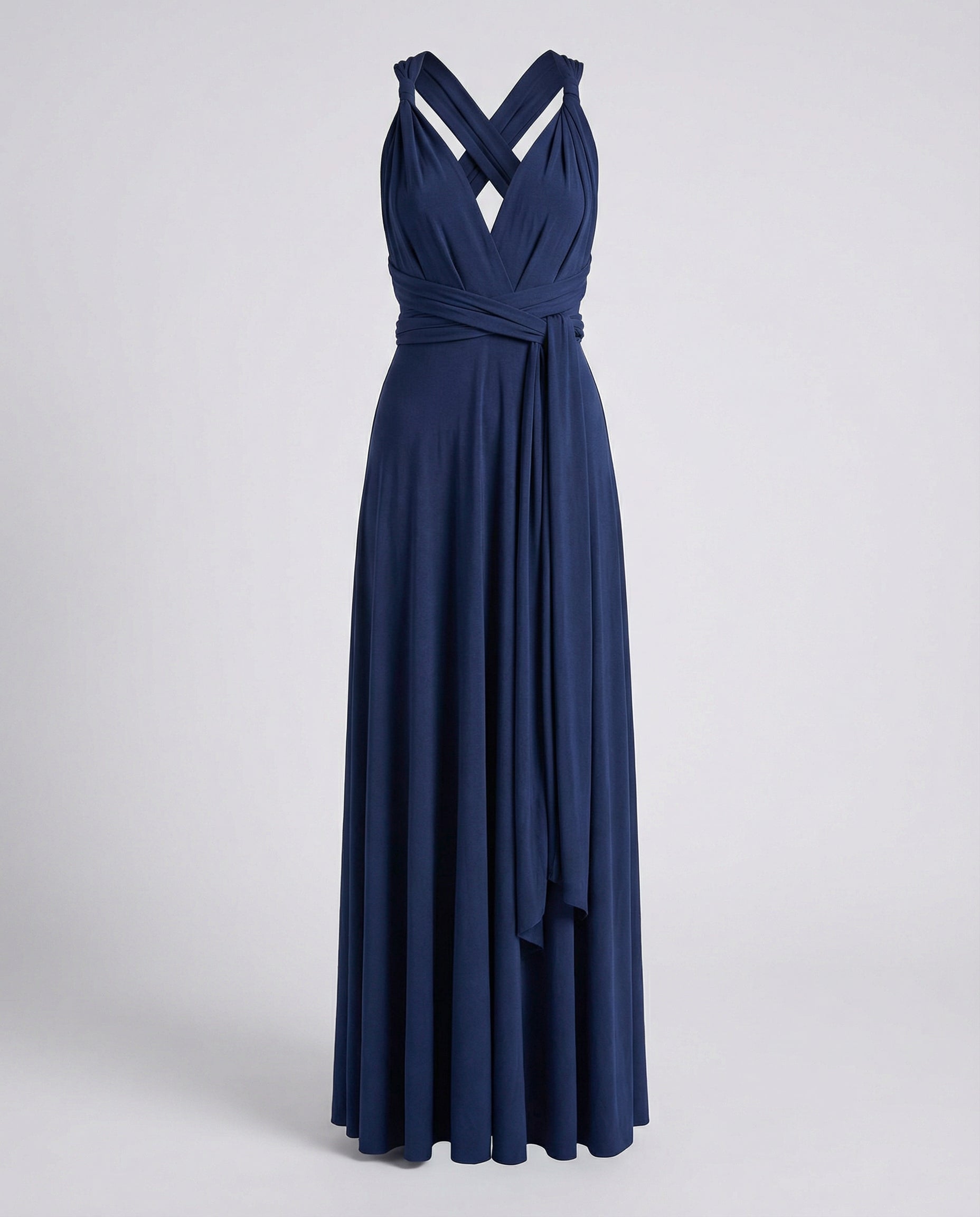 Women's Multiway Maxi Wedding Guest Dress V-Neck and Versatile Tie Design