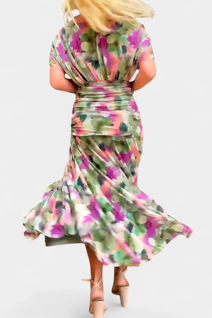 Women's Off the Shoulder Wedding Guest Midi Dress Ruched
