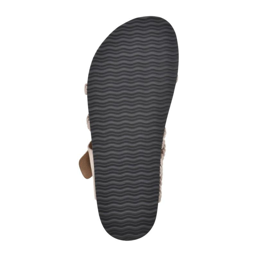 Women's Orthopedic Braided Buckle Flat Sandals Cork Sole