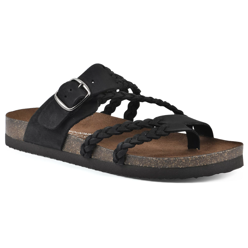 Women's Orthopedic Braided Buckle Flat Sandals Cork Sole