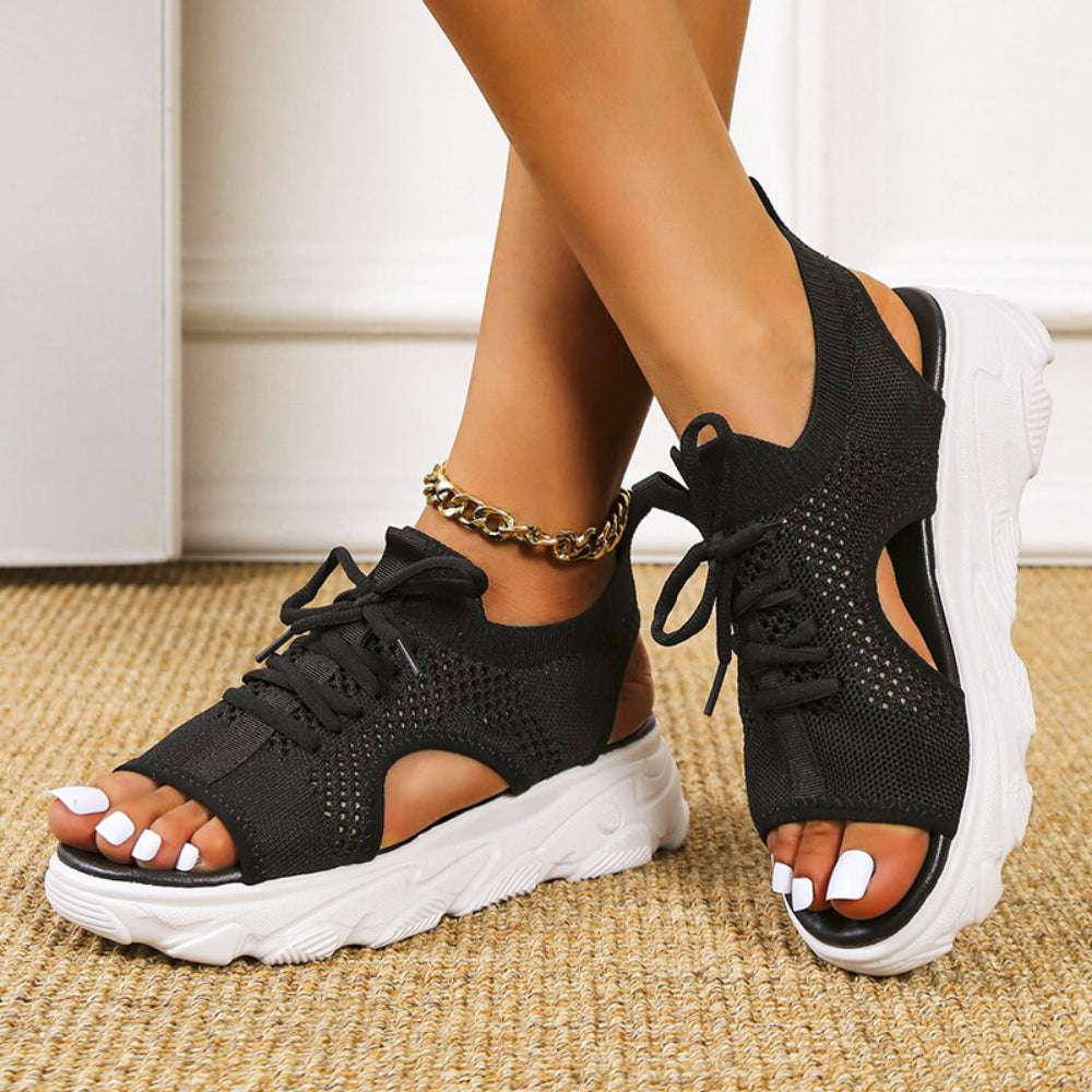 Women's Orthopedic Sandals Comfort Open Tie Lace Up