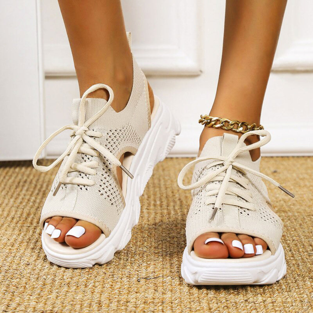 Women's Orthopedic Sandals Comfort Open Tie Lace Up