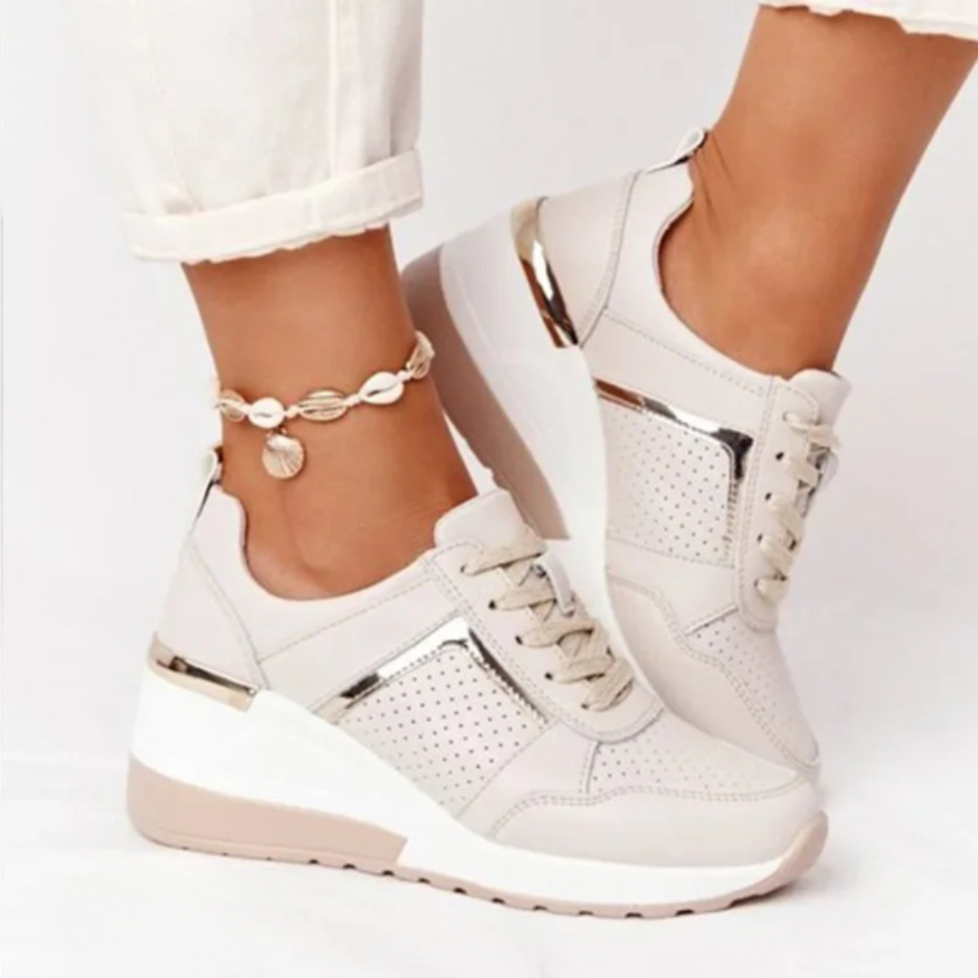 Women's Orthopedic Sneaker Comfort Wedge Lace Up Platform