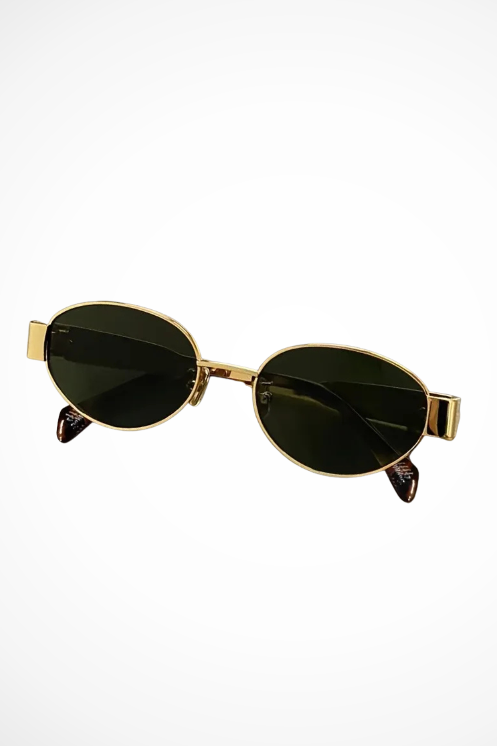 Women's Oval Sunglasses with Slim Frame and UV Protection