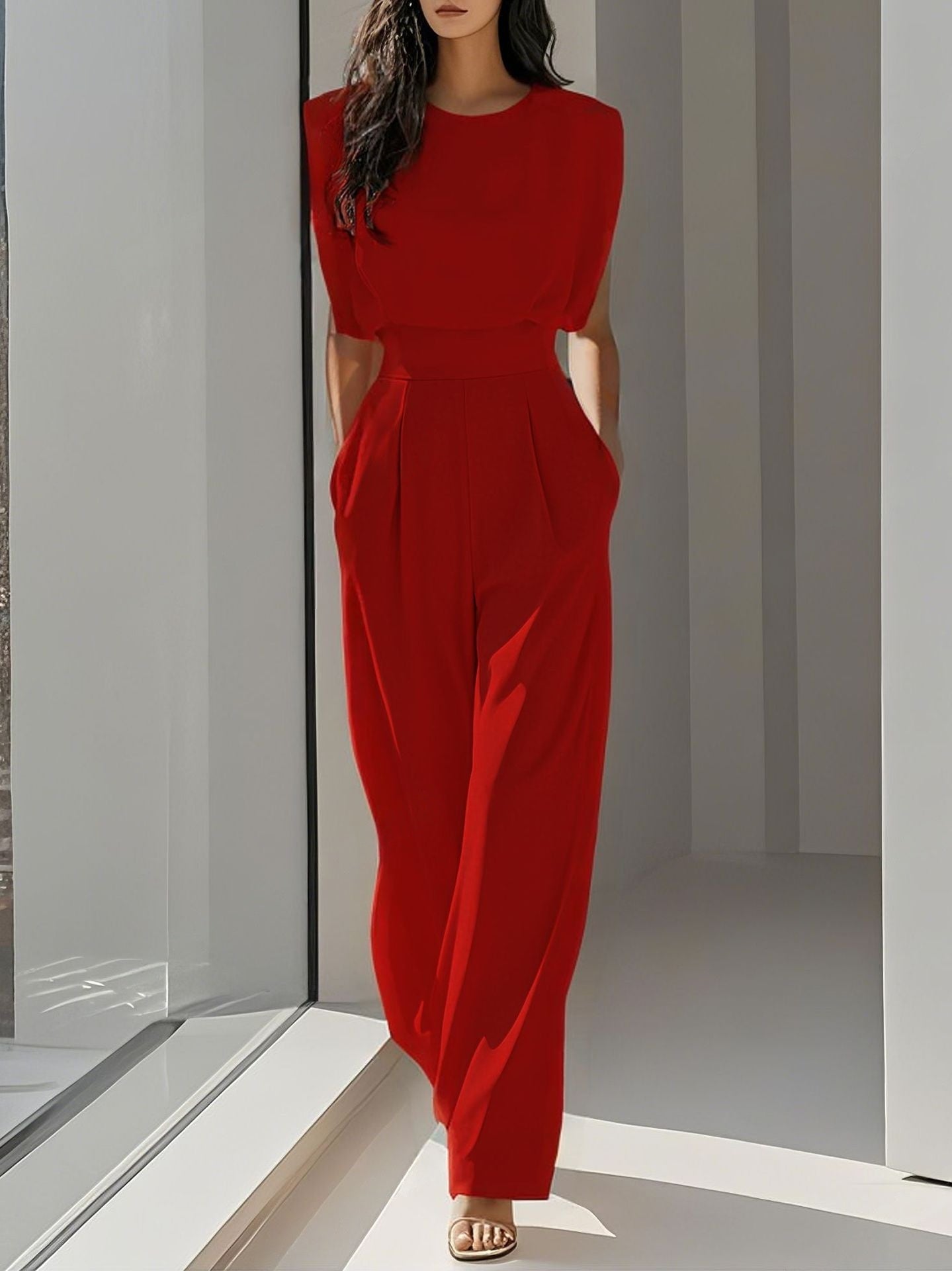 Women's Sleeveless Jumpsuit Elegant Wide Leg