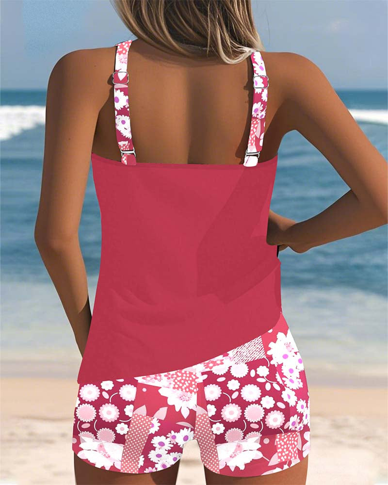 Women's Tankini Swimsuit Floral Two-Piece Bathing Suit