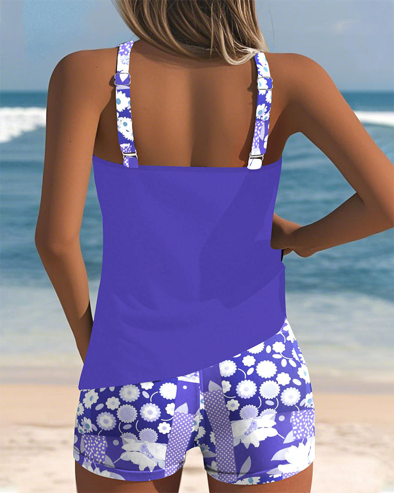 Women's Tankini Swimsuit Floral Two-Piece Bathing Suit