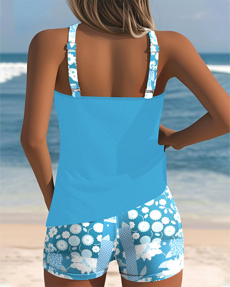 Women's Tankini Swimsuit Floral Two-Piece Bathing Suit
