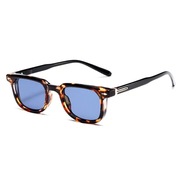 Women's Tortoiseshell Sunglasses Blue Lenses and Retro Square Frame