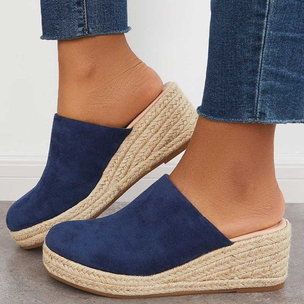 Women's Wedge Sandals Mid-Wedge Heel and Closed Round Toe