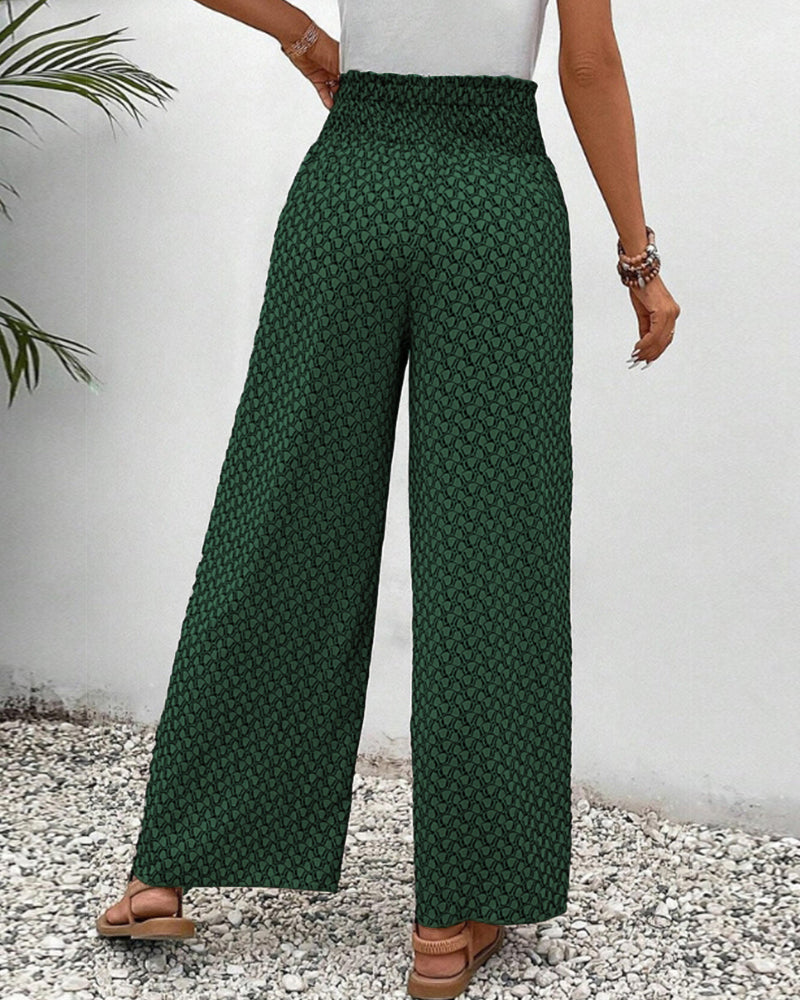 Women's Wide Leg Palazzo Trousers High-Waisted and Drawstring Closure