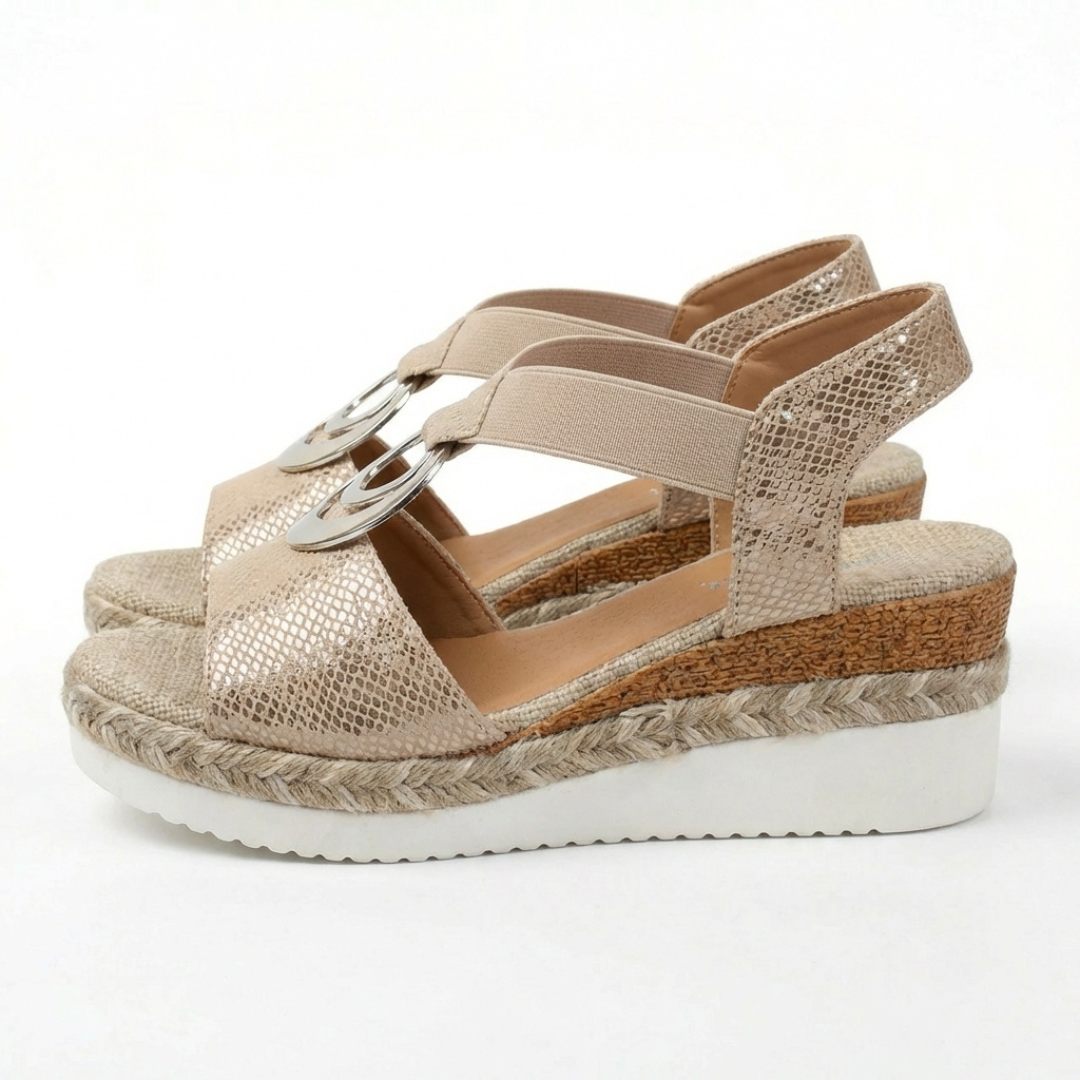 Women's Adjustable Leather Wedge Sandals for All-Day Comfort