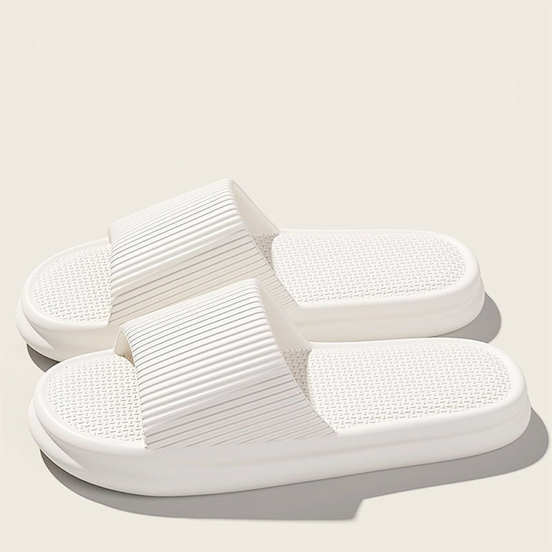 Women's Orthopedic Slide Sandals with Ribbed Upper and Textured Footbed