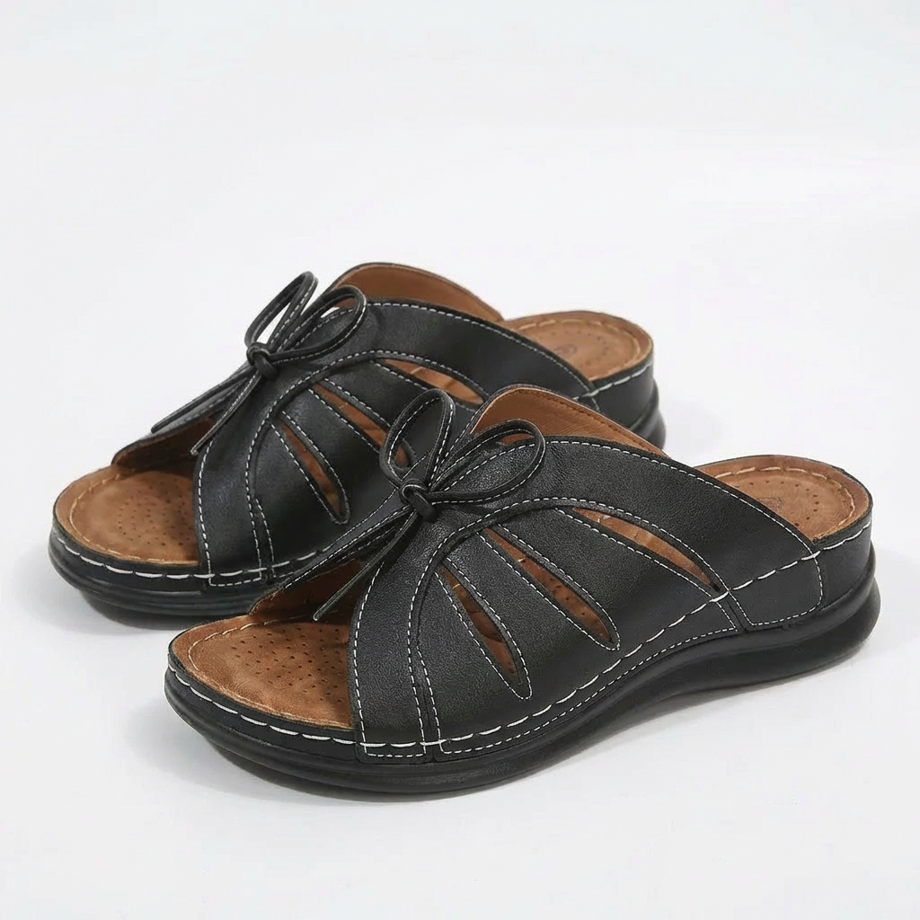 Women's Leather Lace-Up Sandals with Elegant Summer Design