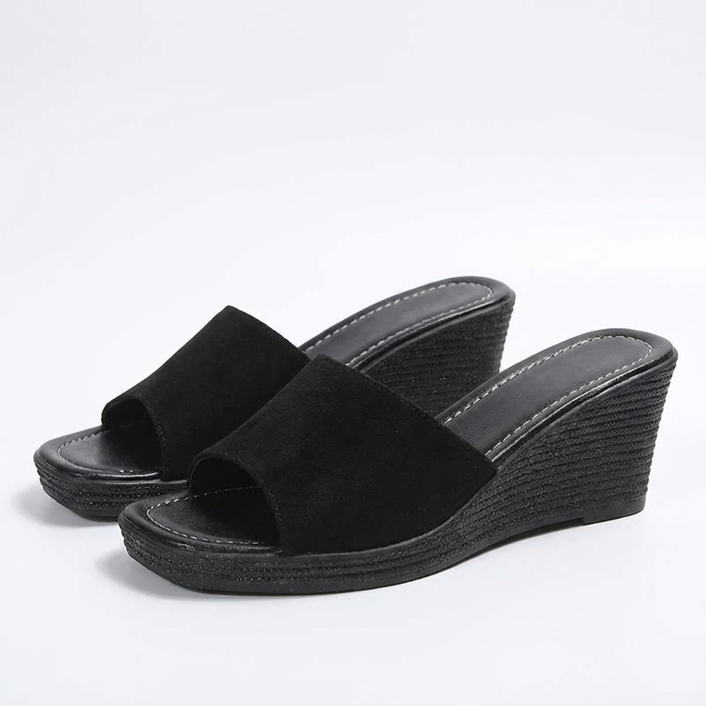Women's Square-Toe Slides with Sculpted Design for Modern Style