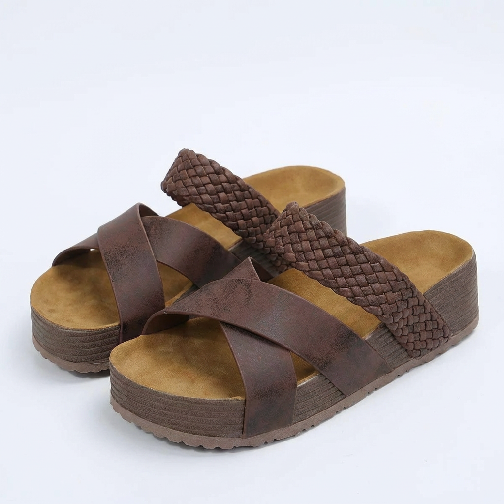 Women's Leather Wedge Sandals for Comfort and Style