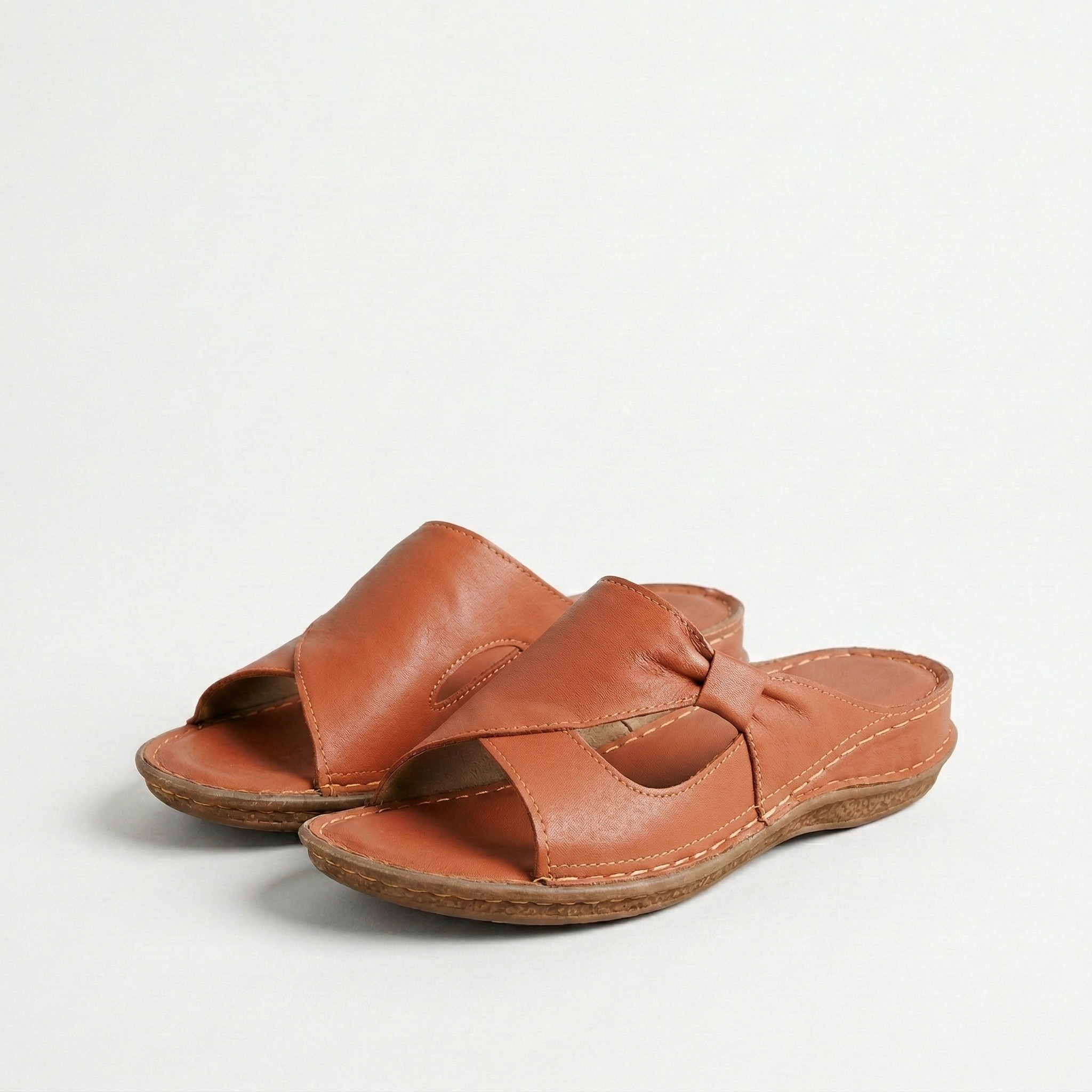Women's Leather Sandals with Cushioned Comfort