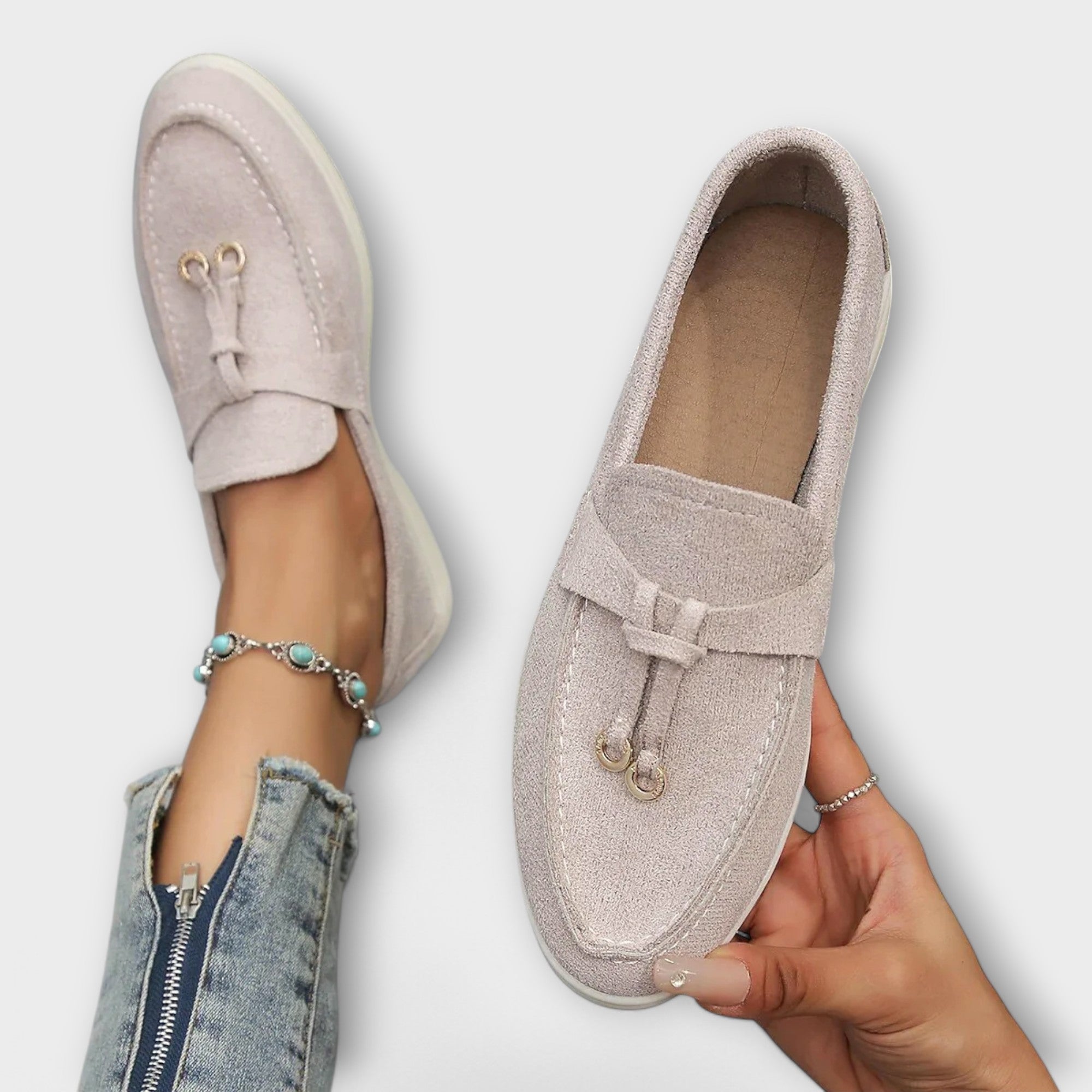 Women's Orthopedic Loafer Flats with Tassel Detail and Contrast Stitching