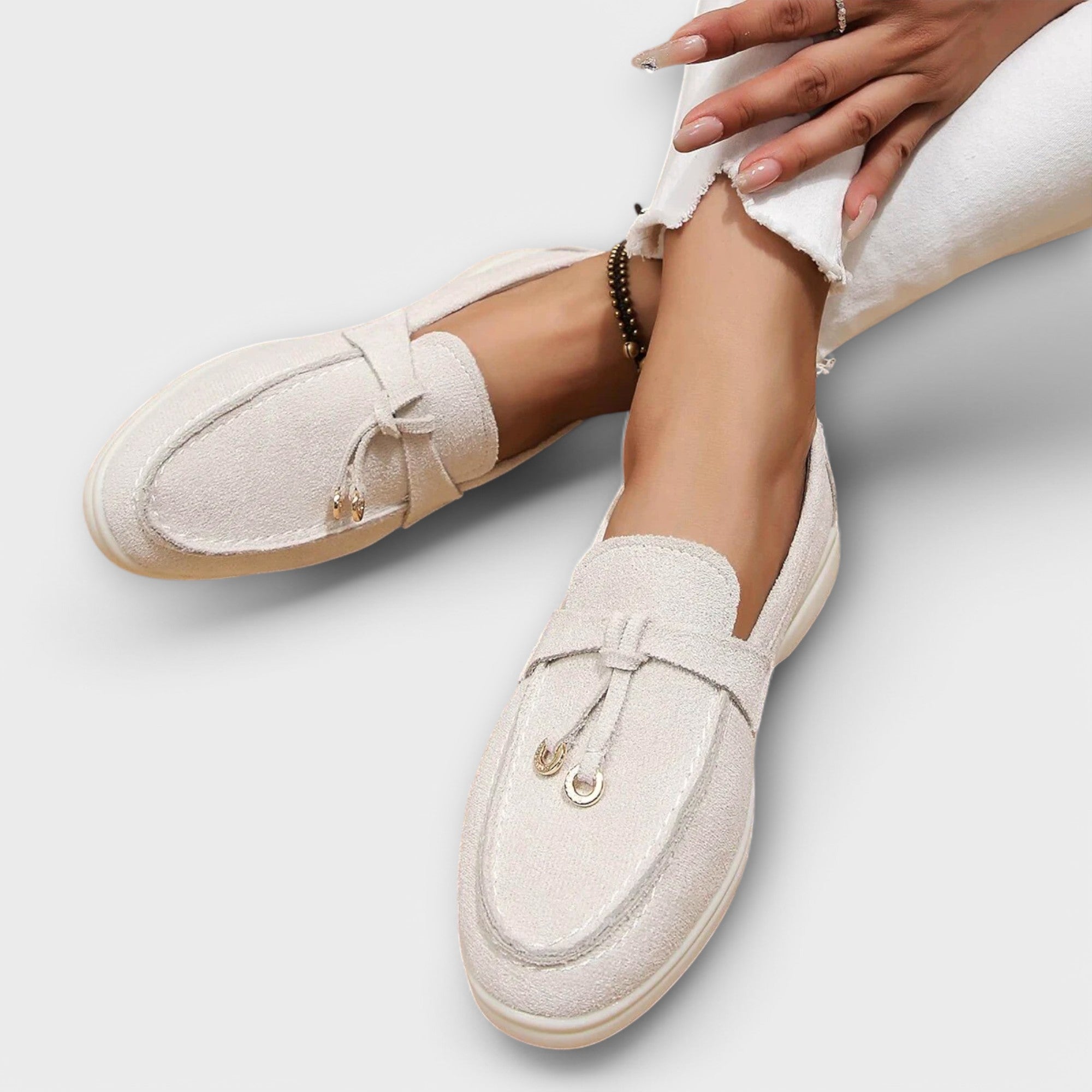 Women's Orthopedic Loafer Flats with Tassel Detail and Contrast Stitching
