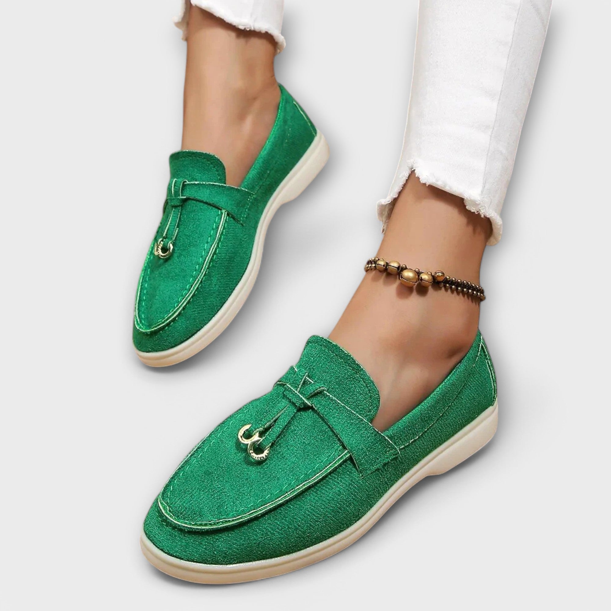 Women's Orthopedic Loafer Flats with Tassel Detail and Contrast Stitching