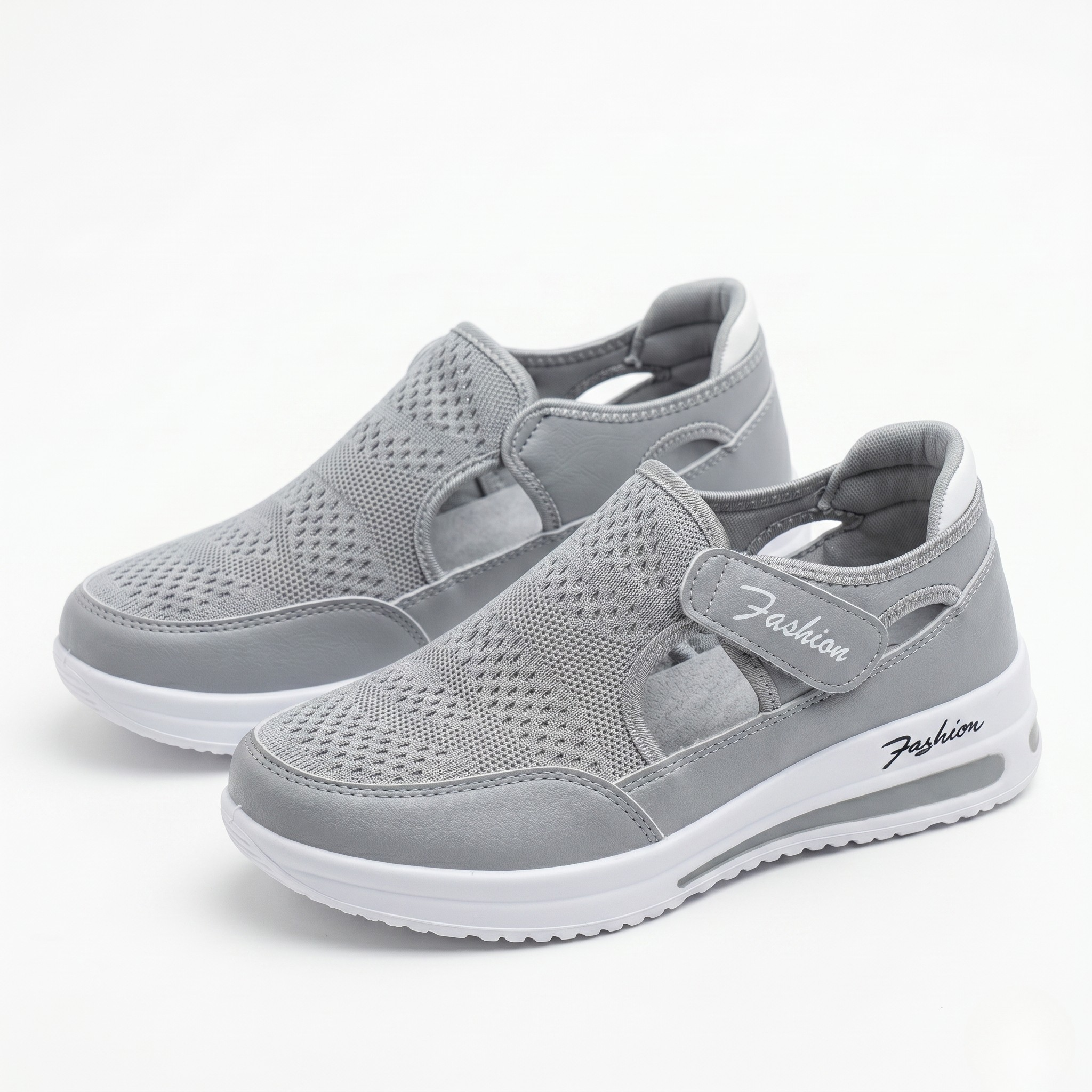 Women's Orthopedic Mesh Sneakers with Platform Sole and Cut-Out Detail