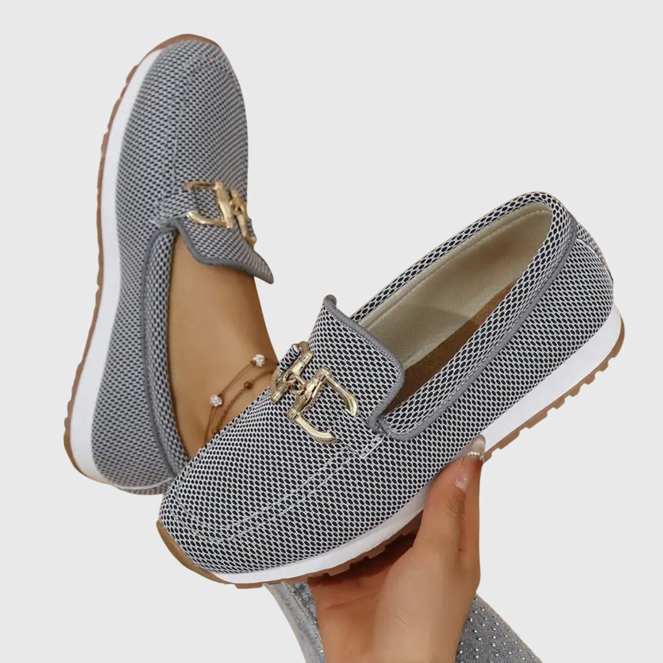 Women's Mesh Loafers with Cushioned Sole