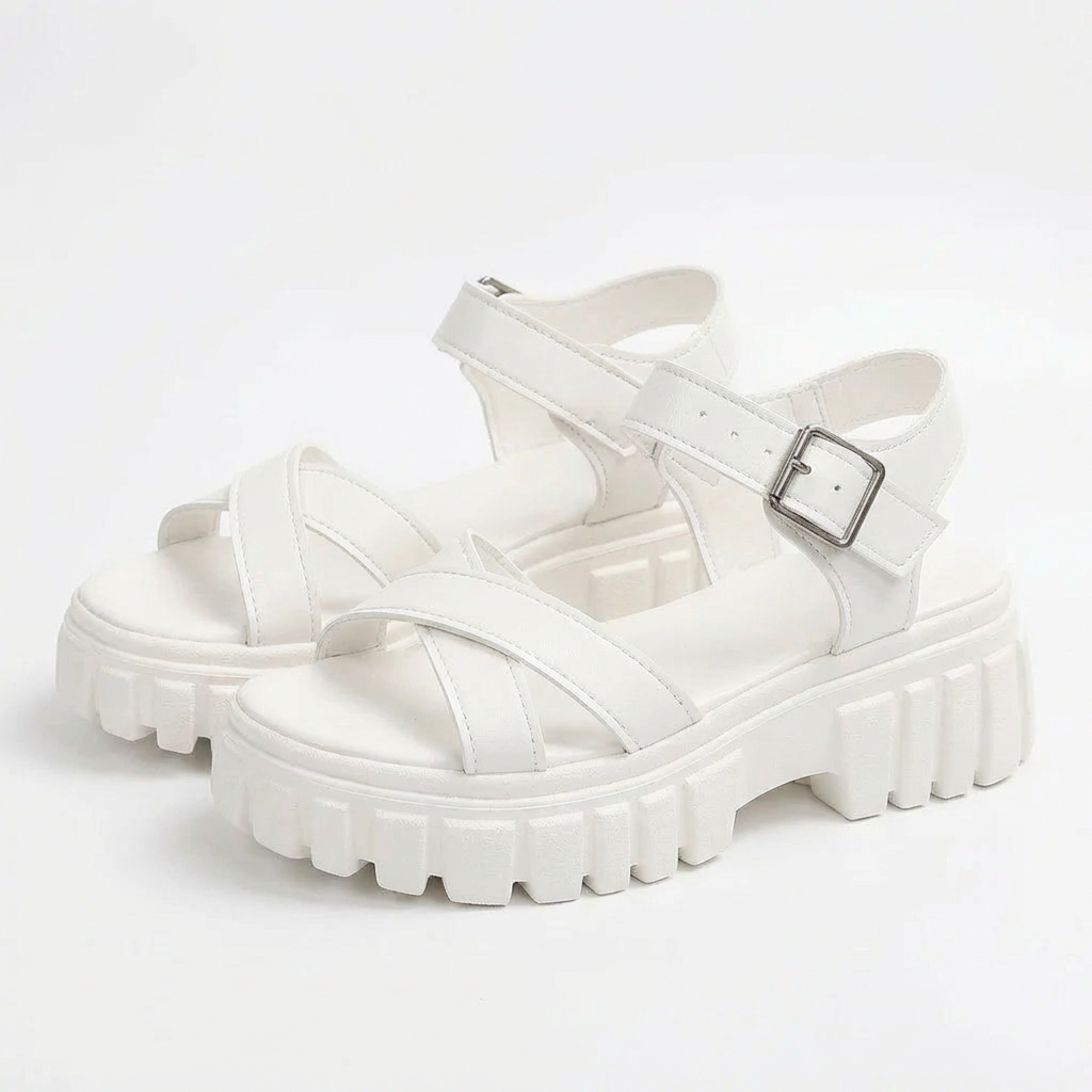 Women's Solid Color Casual Sandals with Cushioned Comfort